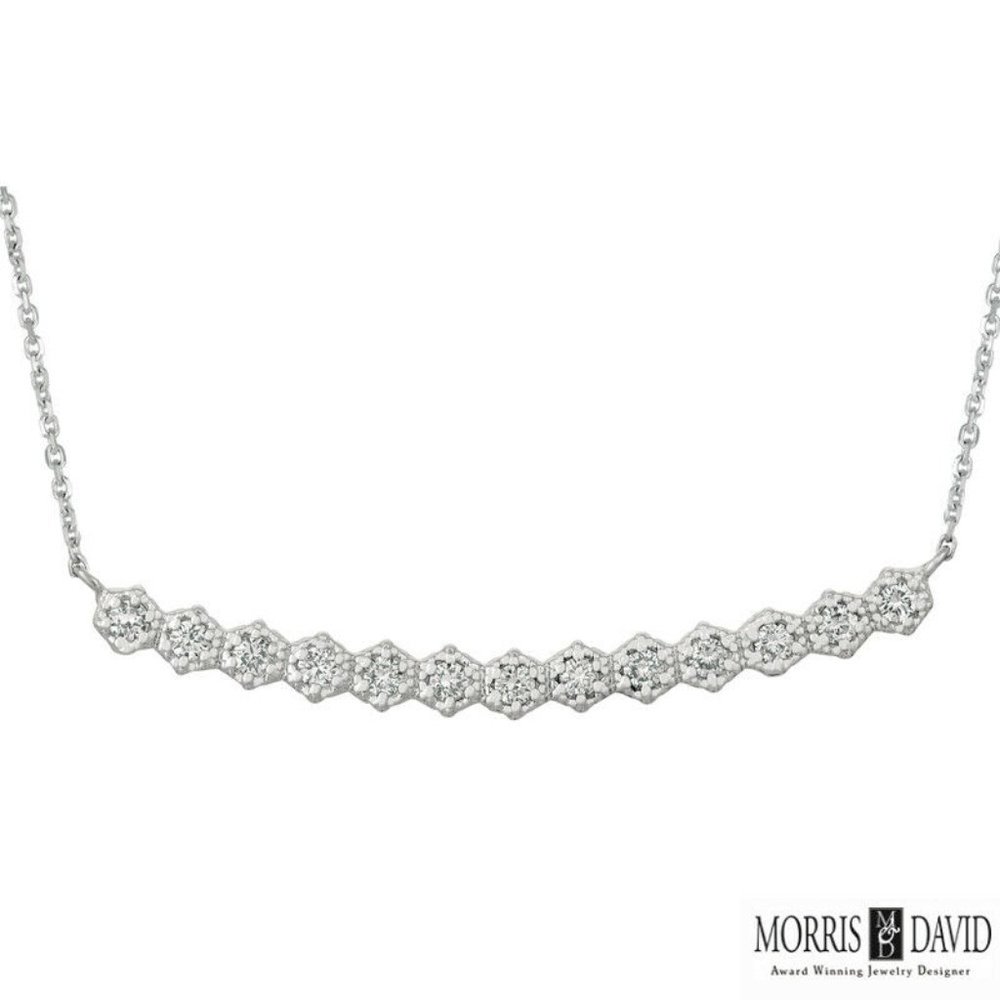 0.50 Carat Natural Diamond Pendant Necklace G SI 14K White Gold
